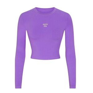 SKIMS NWT Limited Edition Embroidered Cotton Jersey Long Sleeve T-Shirt 2X